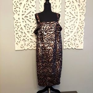 Beautiful Plus Sized Metalic Tiered Dress Size 20